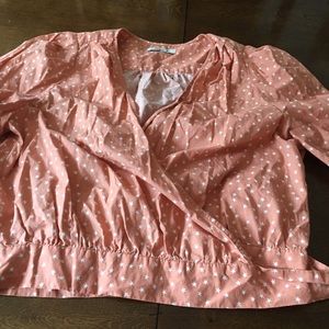 Wrap top from madewell pink and white stars